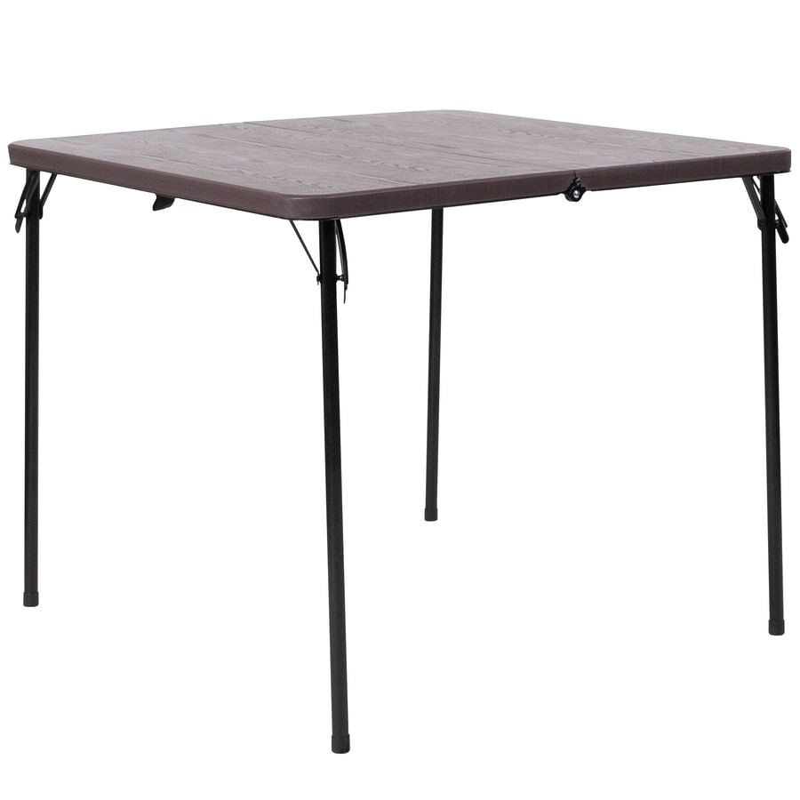 Flash Furniture 34 In X 34 In Square Plastic Brown Folding Table