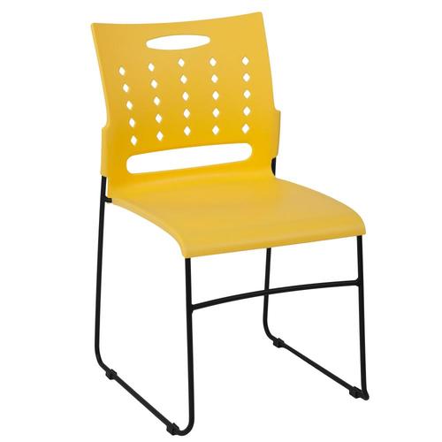 Flash Furniture Modern Yellow Plastic Accent Chair in the Chairs