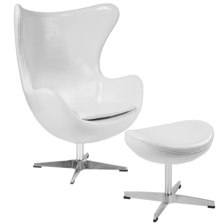 Flash Furniture Modern Melrose White Leather Faux Leather Accent