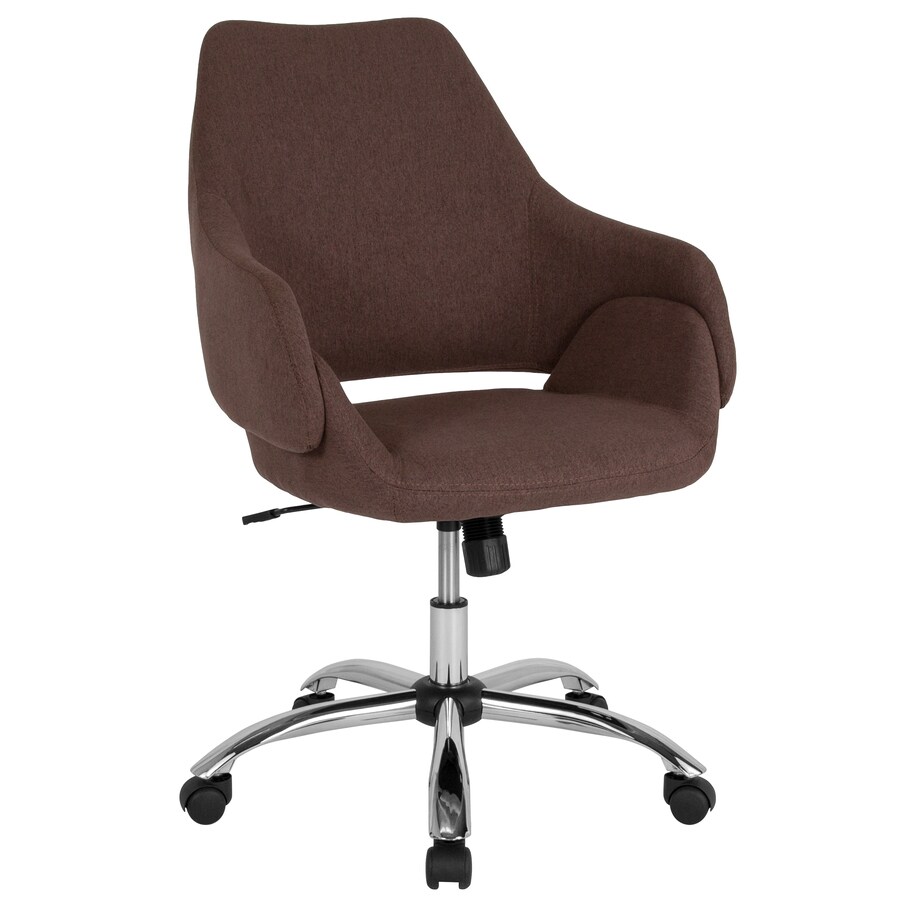 Flash Furniture Madrid Brown Fabric Contemporary Adjustable Height Swivel Executive Chair