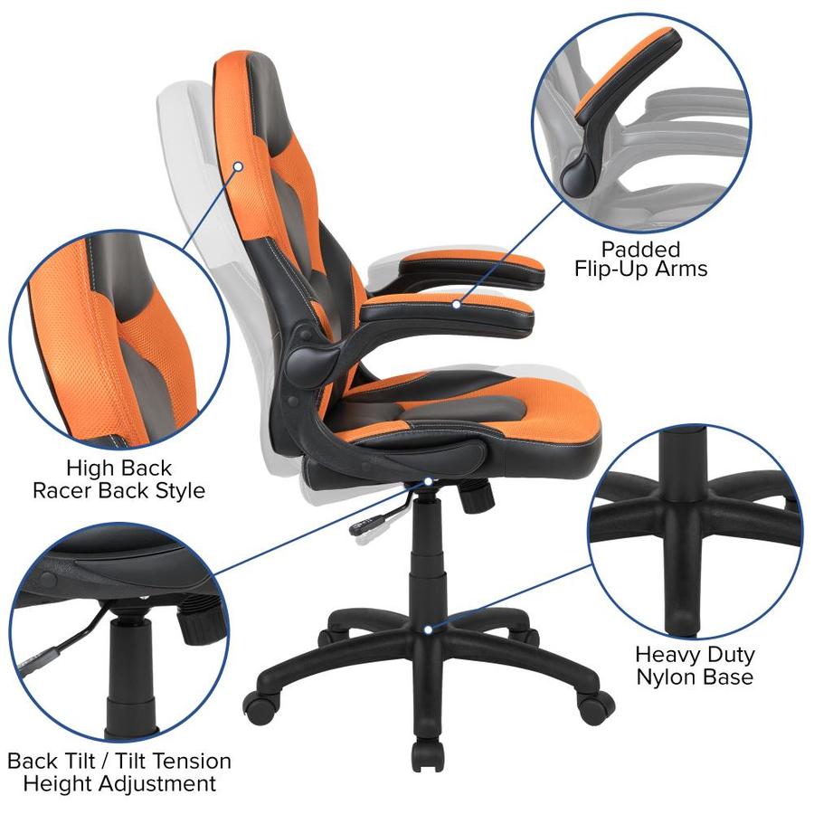 Flash Furniture X10 Series Orange Contemporary Desk Chair At Lowes Com