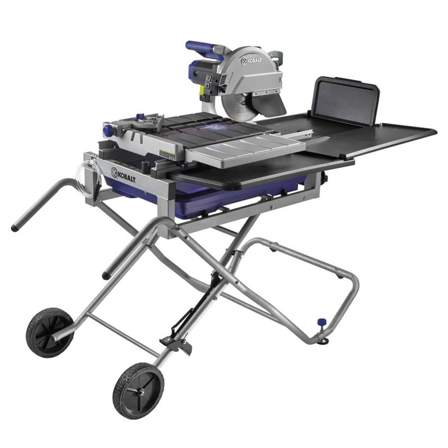 Kobalt 10in Wet Tabletop Sliding Table Tile Saw with Stand at