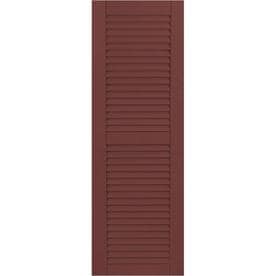 Ekena Millwork 12" x 45" True Fit PVC Two Equal Louver Shutters, Pepper Red (Per Pair)