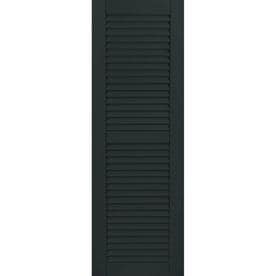 Ekena Millwork 2-Pack Dark Green Louvered Composite Exterior Shutters (Common: 12-in x 53-in; Actual: 12-in x 53-in)