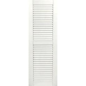 Ekena Millwork 2-Pack White Louvered Composite Exterior Shutters (Common: 15-in x 31-in; Actual: 15-in x 31-in)