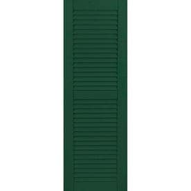 Ekena Millwork 2-Pack Chrome Green Louvered Composite Exterior Shutters (Common: 18-in x 47-in; Actual: 18-in x 47-in)