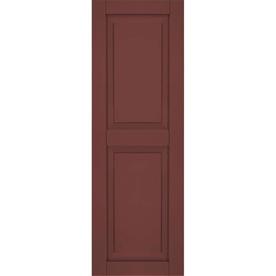 Ekena Millwork 12" x 31" True Fit PVC Two Equal Raised Panel Shutters, Pepper Red (Per Pair)