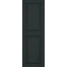 Ekena Millwork 2-Pack Dark Green Raised Panel Composite Exterior Shutters (Common: 12-in x 47-in; Actual: 12-in x 47-in)