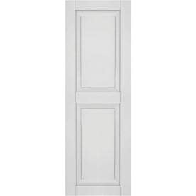 Ekena Millwork 12" x 49" True Fit PVC Two Equal Raised Panel Shutters, Primed (Per Pair)