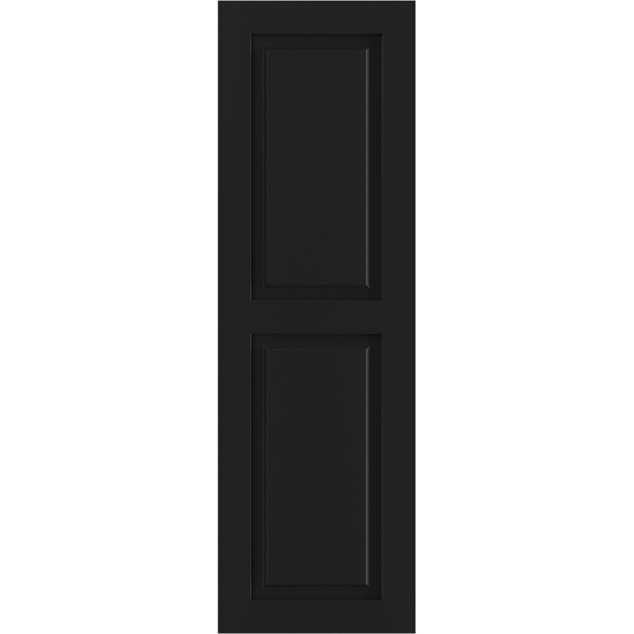 Ekena Millwork 2Pack 15in W x 65in H Black Raised Panel PVC Exterior