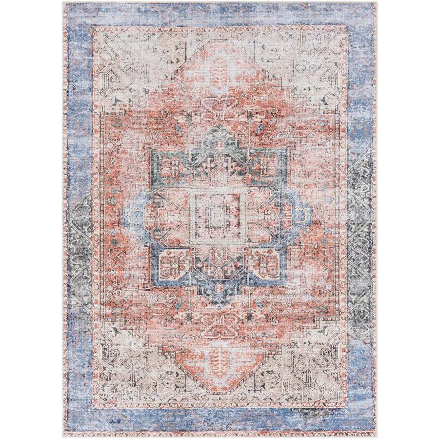 allen + roth Lifestyle Performance Amelie 5 x 8 Coral Indoor Medallion ...