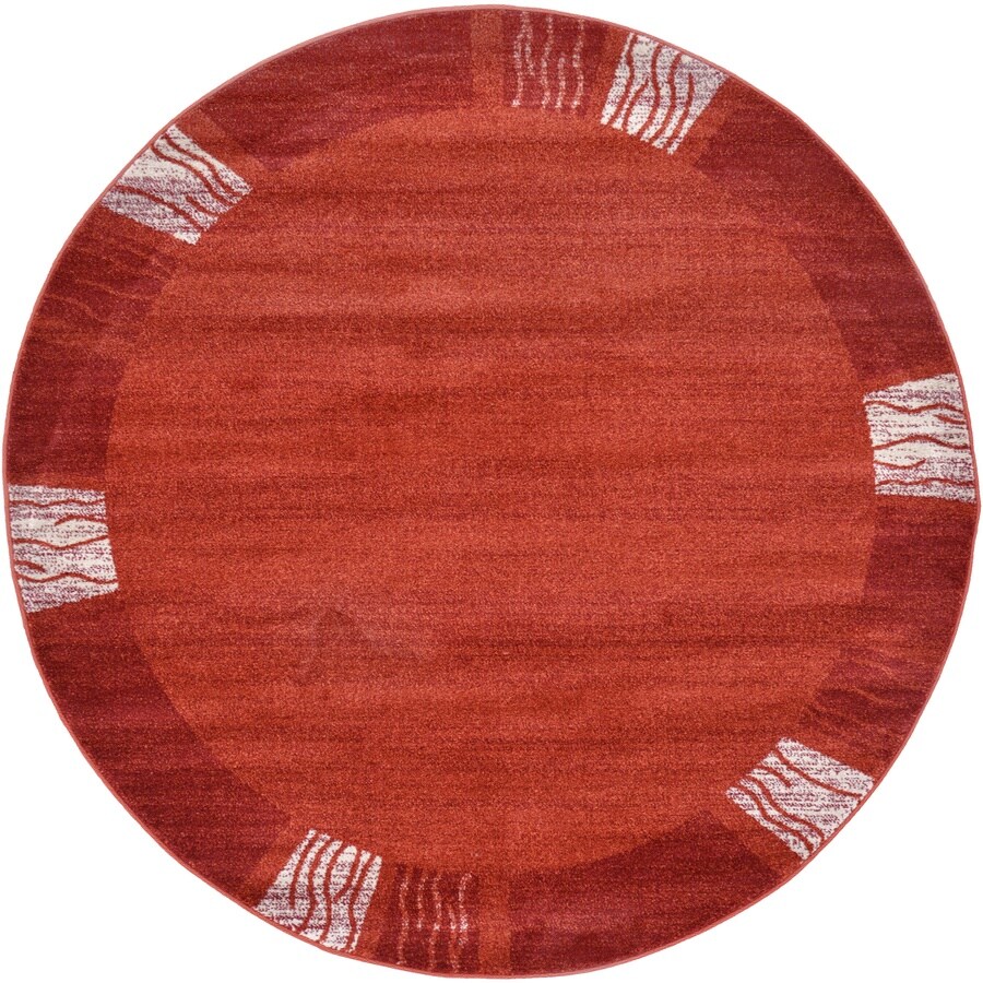 Unique Loom Sarah Del Mar 6 x 6 Rust Red/Terracotta Round Indoor