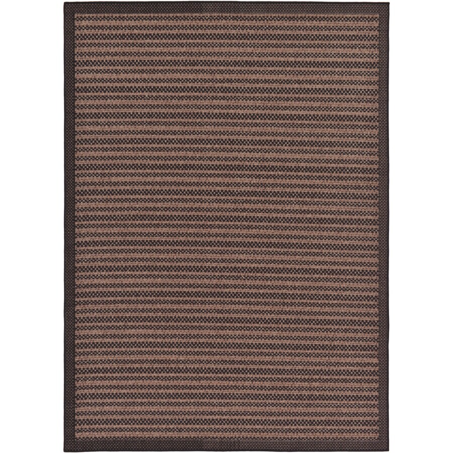 Unique Loom Checd Outdoor Black Brown Rectangular Indoor