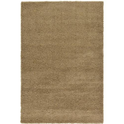 Unique Loom Solid Shag 6 X 9 Sandy Brown Indoor Solid Area Rug In The ...