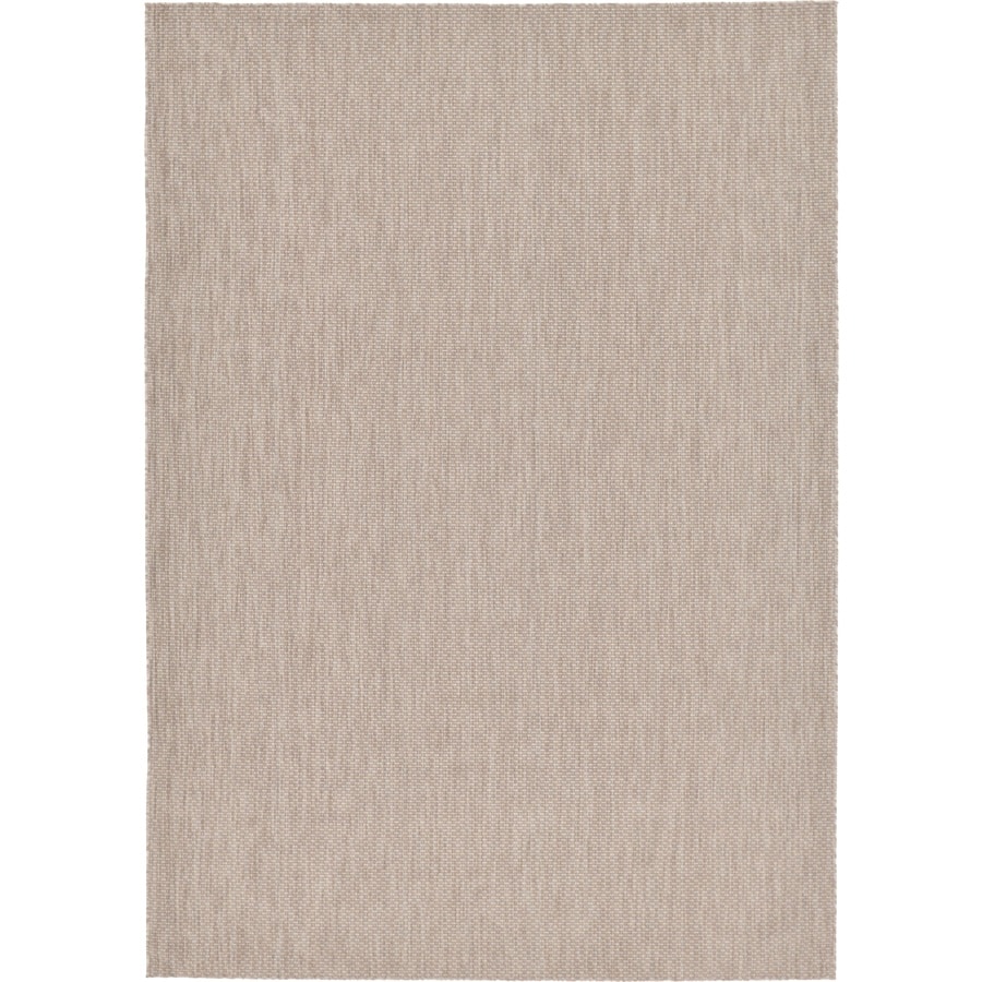 Unique Loom Solid Outdoor 8 X 11 Beige Gray Indoor Outdoor Distressed Overdyed French Country Area Rug In The Rugs Department At Lowes Com