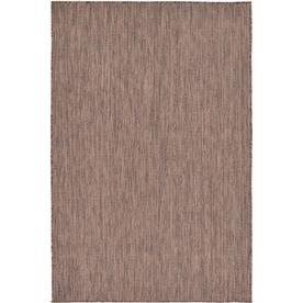 Unique Loom Solid Indoor/Outdoor Solid Rug Light Brown/Brown 4' 1" x 6' 1" Rectangle Solid Modern Perfect For Patio Deck Garage Entryway