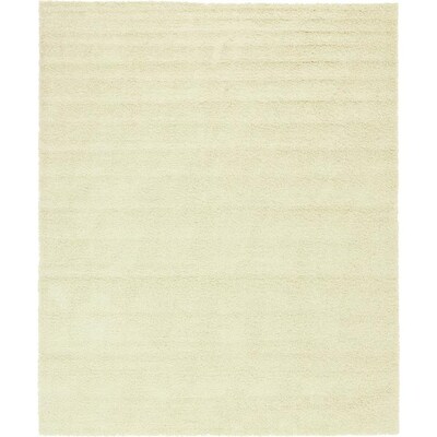 Unique Loom Solid Pure Ivory Rectangular Indoor Machine Made