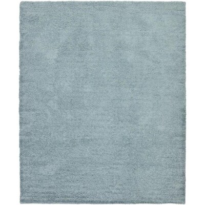 Unique Loom Solid Light Slate Blue Rectangular Indoor Machine