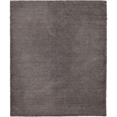 Unique Loom Solid Graphite Gray Rectangular Indoor Machine