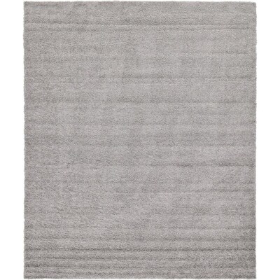 Unique Loom Solid Cloud Gray Rectangular Indoor Machine Made