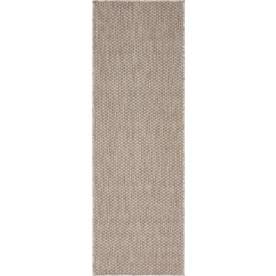 Unique Loom Solid Indoor/Outdoor Solid Rug Beige/Ivory 2' x 6' 1" Runner Solid Modern Perfect For Patio Deck Garage Entryway