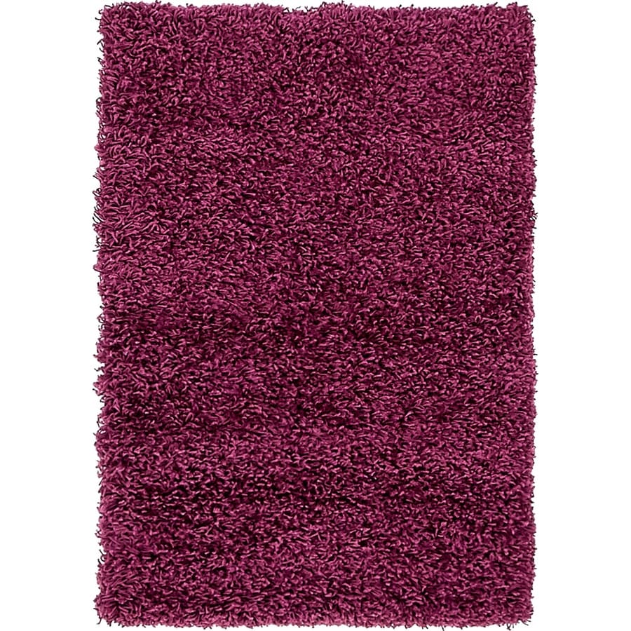 Unique Loom Solid Shag Eggplant Purple Indoor Area Rug ...