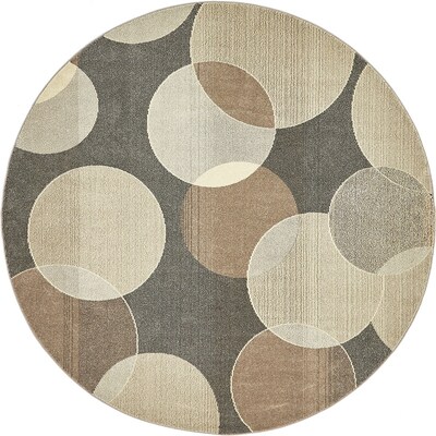 Unique Loom Seaside Chromatic Gray Beige Round Indoor