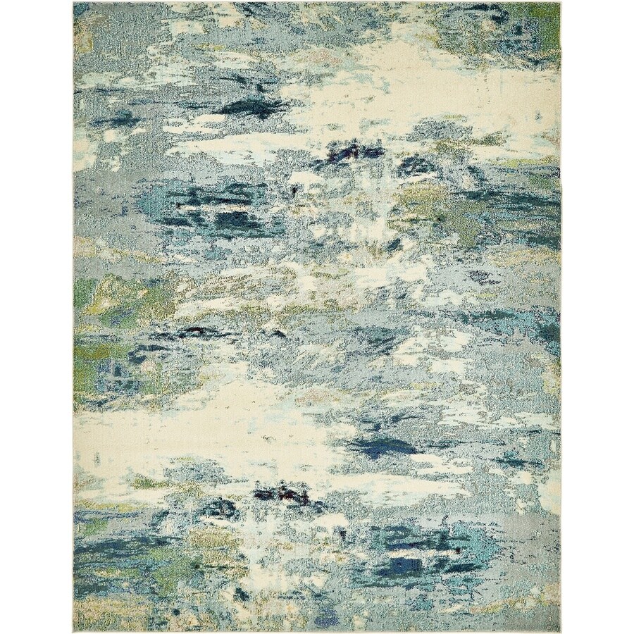 Unique Loom Avalon Chromatic Light Blue Indoor Distressed Area Rug Unique Loom Avalon Chromatic Light Blue Indoor Distressed Area Rug Common 8 X 10 Actual Ft W L
