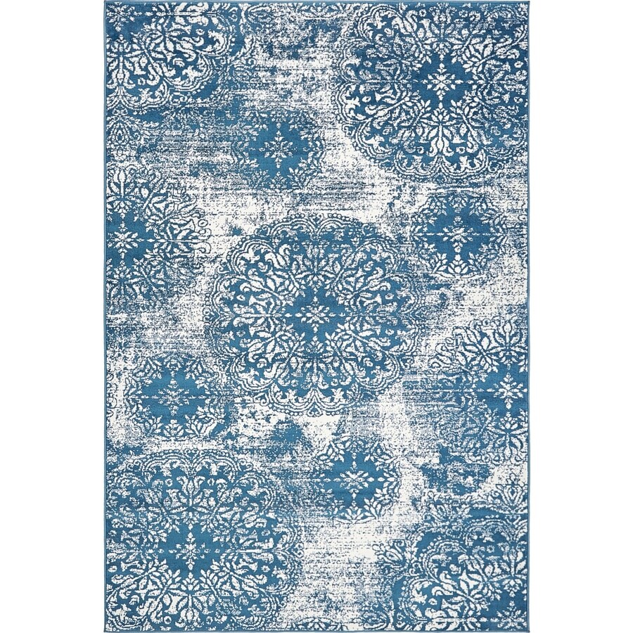 Unique Loom Grand Sofia Blue Indoor Distressed Area Rug Common 6 X Unique Loom Grand Sofia Blue Indoor Distressed Area Rug Common 6 X 9