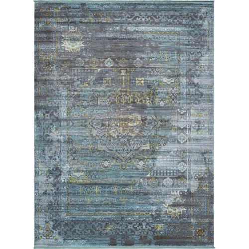 Unique Loom Castro Baracoa Dark Gray Blue Rectangular Indoor - Dark Gray And Blue Area Rug Unique Loom Castro Baracoa Dark Gray Blue Rectangular Indoor - Dark Gray And Blue Area Rug