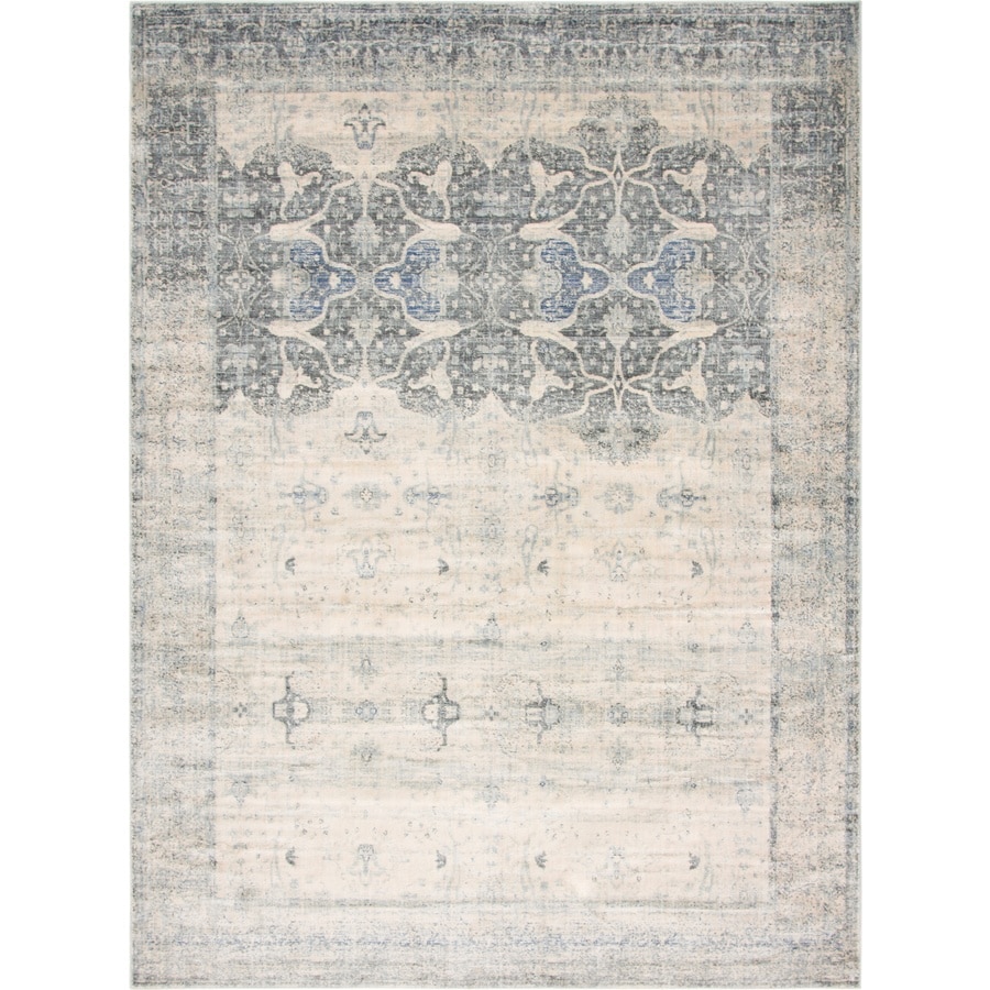 Unique Loom Barrington Asheville 9 X 12 Gray Beige Indoor Floral Botanical Vintage Area Rug In The Rugs Department At Lowes Com
