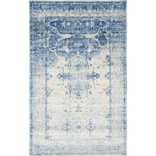 Unique Loom Barrington Asheville 5 x 8 Navy Blue/Beige Indoor Floral