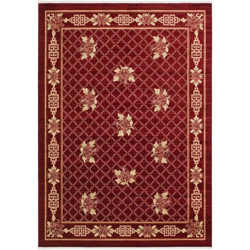 Unique Loom Dynasty Gansu Red Rectangular Indoor MachineMade Oriental Area Rug 9 x 12