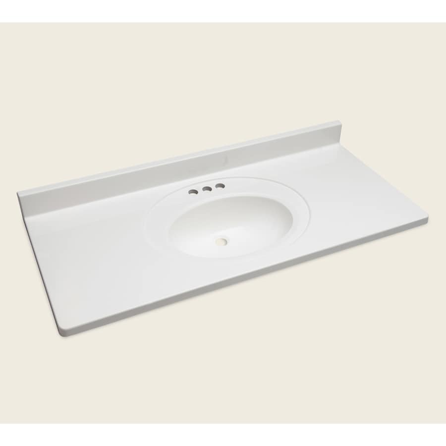 Style Selections Vanity White Cultured Marble Integral Single Style Selections Vanity White Cultured Marble Integral Single Sink Bathroom Top Actual 49