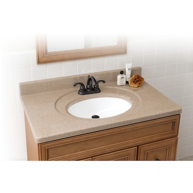 Style Selections Vanity Walnut Cultured Marble Integral Single Sink ...