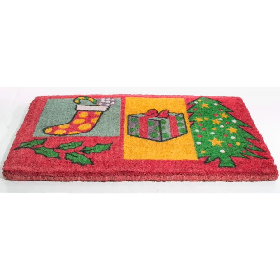 Imports Decor Christmas Red Rectangular Outdoor Door Mat (Common: 1-1/2 ...