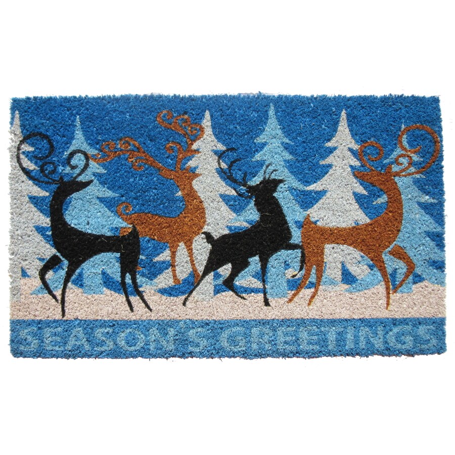 Imports Decor Winter Blue Rectangular Outdoor Door Mat (Common: 1-1/2 ...