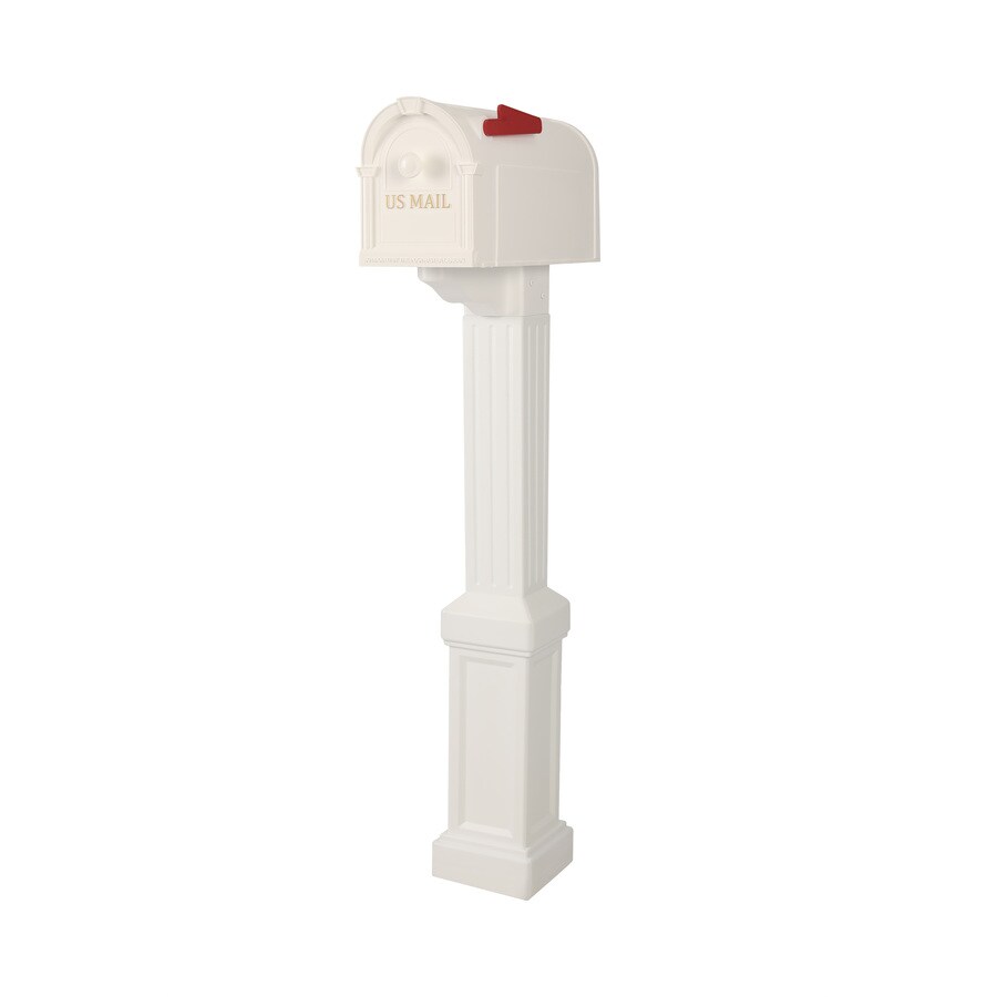 Postal Pro Piedmont 4 x 4 White Polymer Mailbox Post in the Mailbox