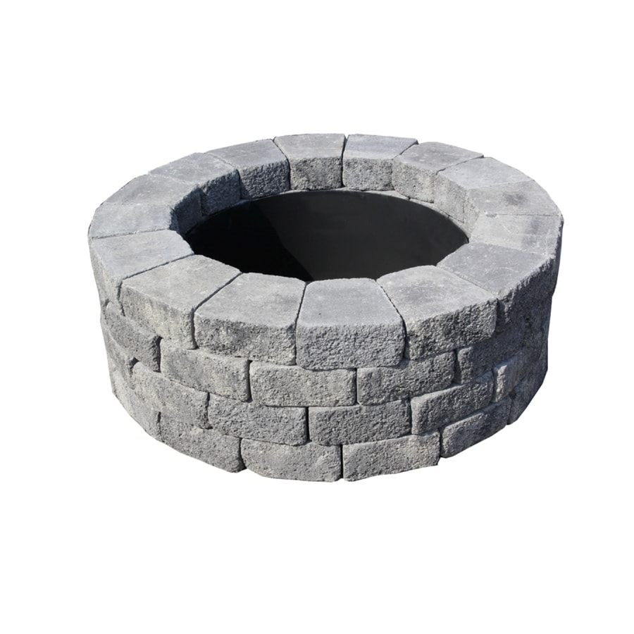 Shop Fire Pit Project Kits at Lowes.com - Nantucket Pavers Oxford 47-in W x 47-in L Charcoal/Gray Concrete