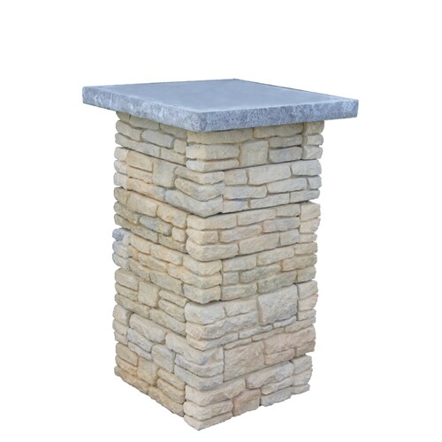 Nantucket Pavers Meadow Wall Pier with Flat Cap Tan Variegated Pillar