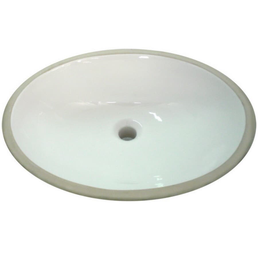 Shop AquaSource White Undermount Oval Bathroom Sink with ...
