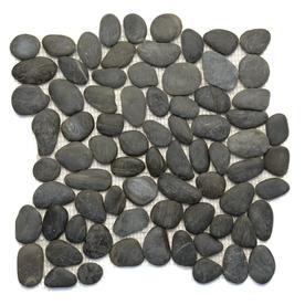 Solistone Anatolia 12 in. x 12 in. Honed Black Sea Pebble Mosaic Floor and Wall Tile, Case of 10