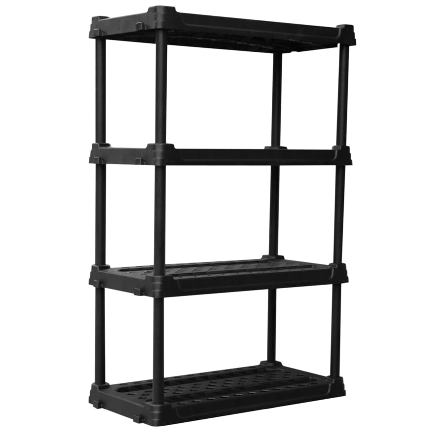 Blue Hawk 56.5-in H x 36-in W x 18-in D 4-Tier Plastic Freestanding Shelving Unit