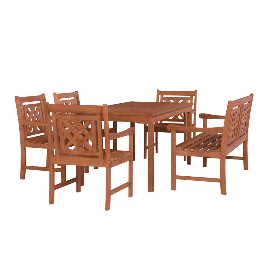 VIFAH VIFAH Malibu 6Piece Tan Frame Patio Set in the Patio Dining Sets