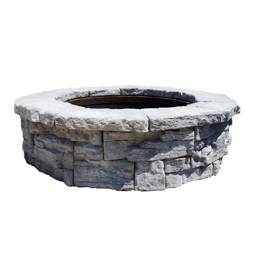 58-in W x 58-in L Limestone Wet Cast Concrete Fire Pit Kit at Lowes.com