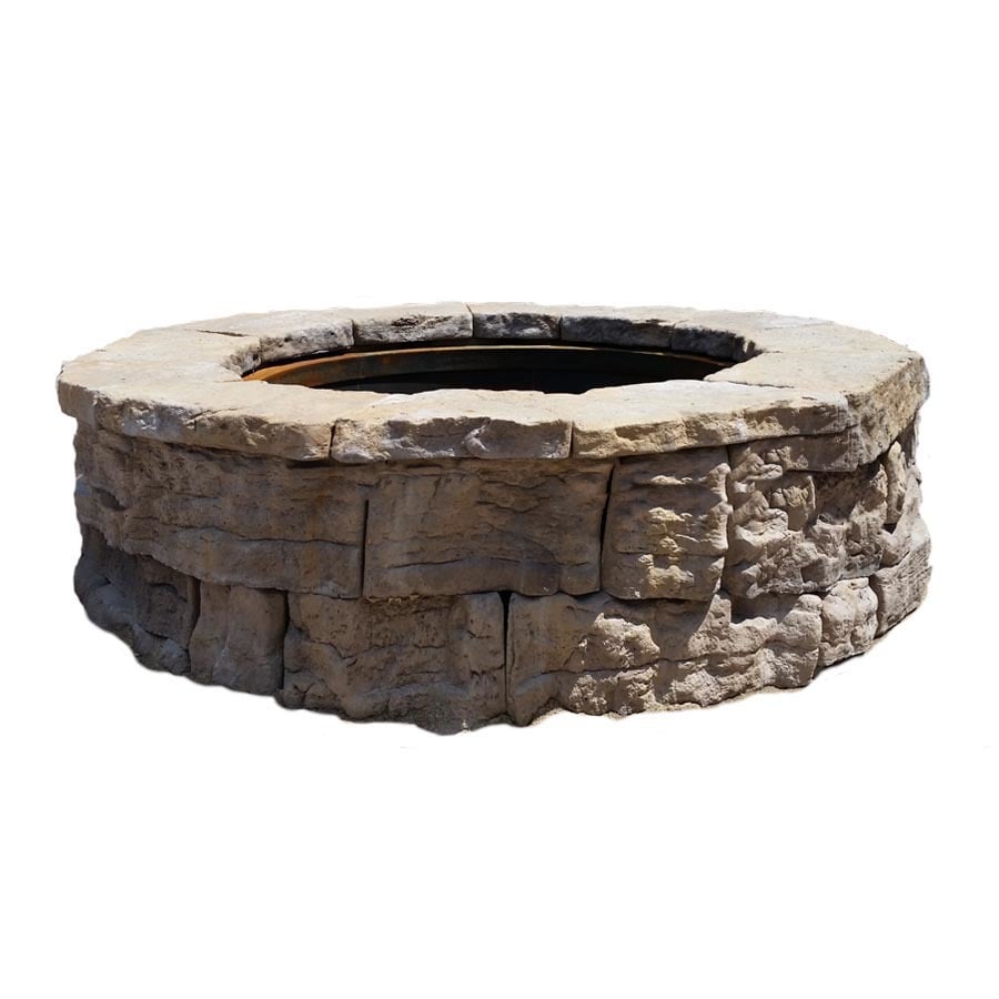 58-in W x 58-in L Sandstone Wet Cast Concrete Fire Pit Kit at Lowes.com