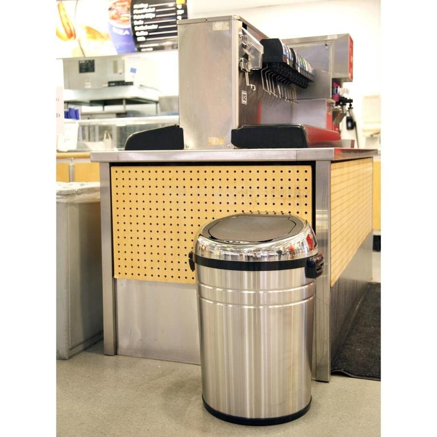 Safavieh 18 Gallon Brown Metal Trash Can With Lid In The Trash Cans Department At Lowes Com