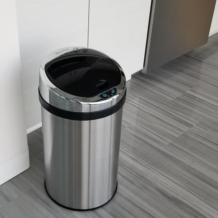 ITouchless 8-gallon Stainless Steel Metal Touchless Trash Can with Lid Itouchless Stainless Steel Trash Can