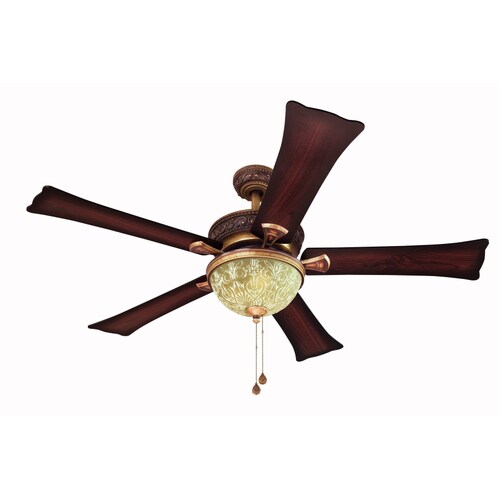 52 In Fairfax Torino Gold Ceiling Fan With Light Kit