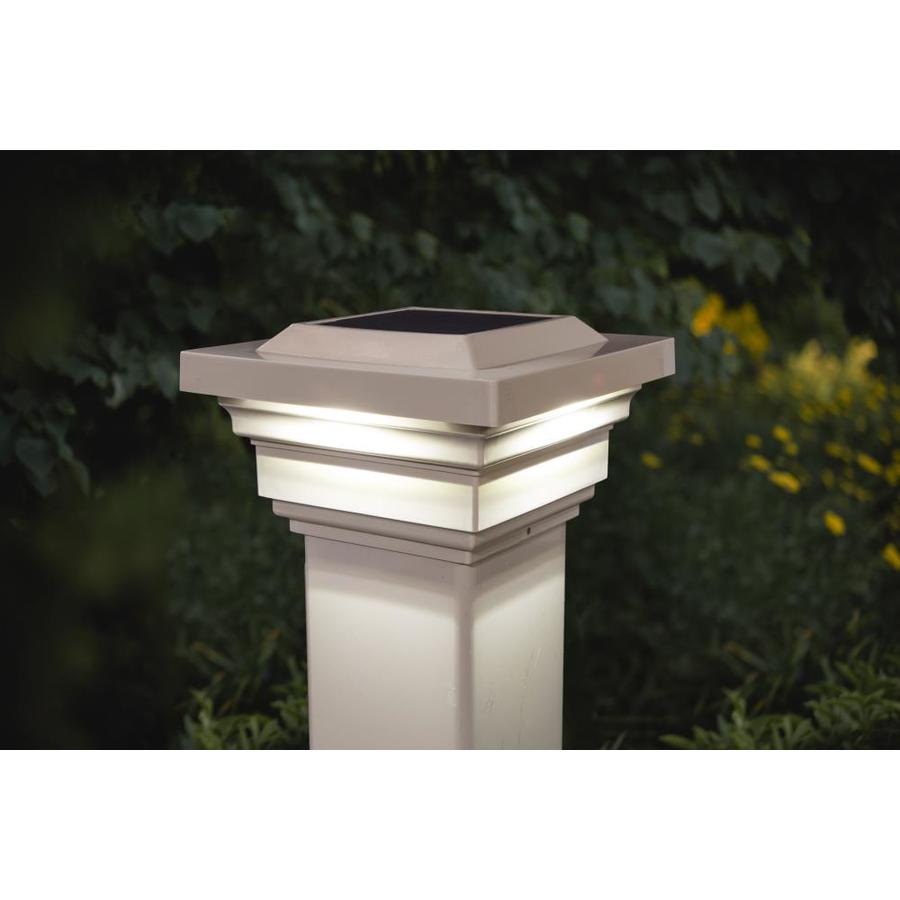 Classy Caps Regal 2x Brighter (2.4-Lumen) 1-Watt Tan Solar LED Post ...